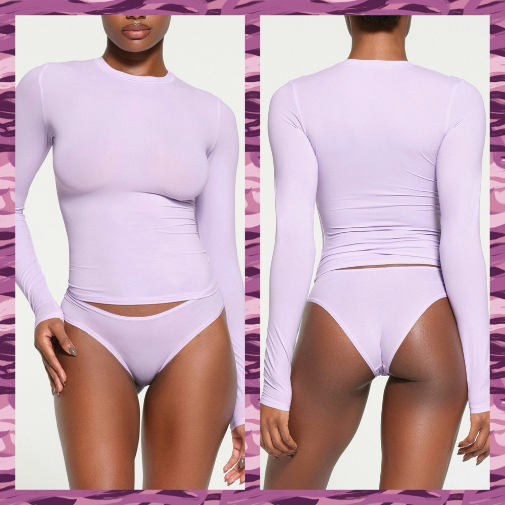 SKIMS Lavender Long Sleeve Top